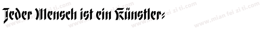 Jeder Mensch ist ein Künstler字体转换